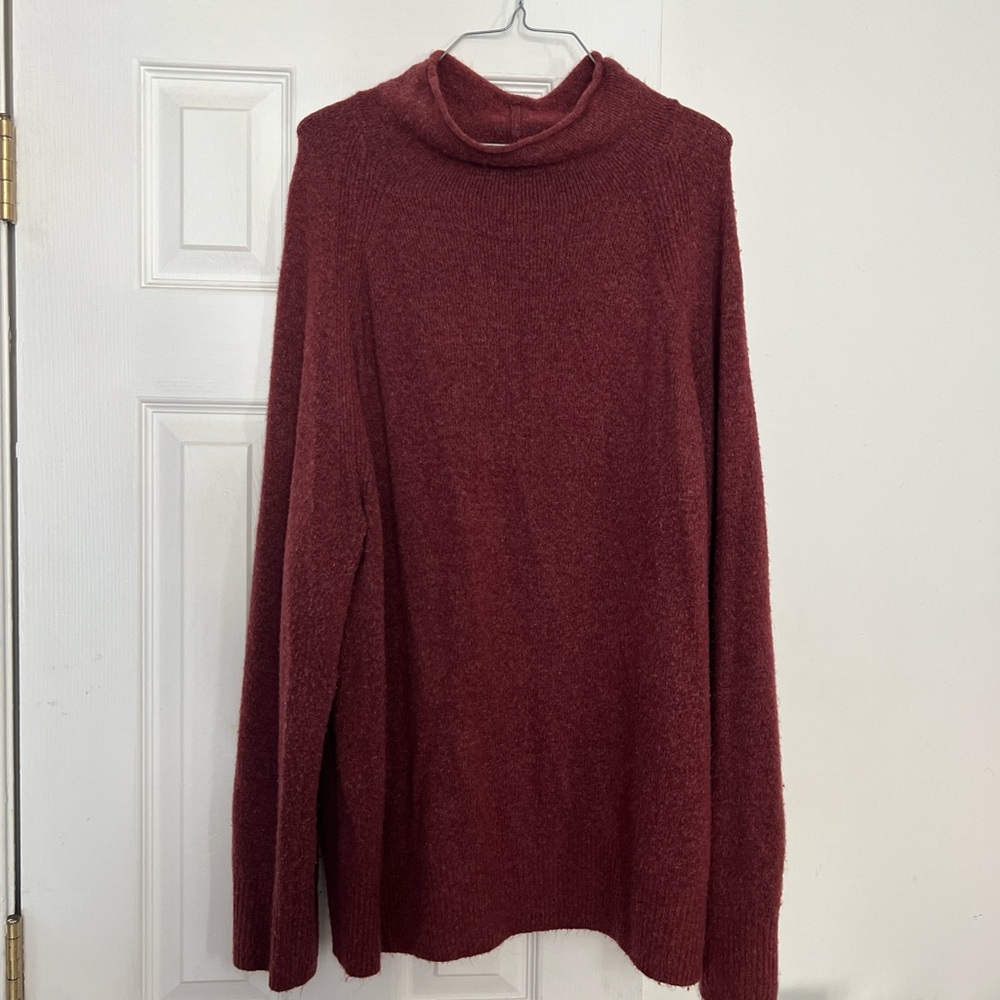Ava & Viv Women's Cowl Neck Sweater - Burgundy